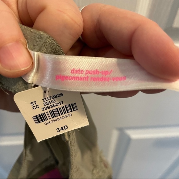 VS Pink Strappy Date Push Up Bra in Gray 34D - Picture 8 of 11